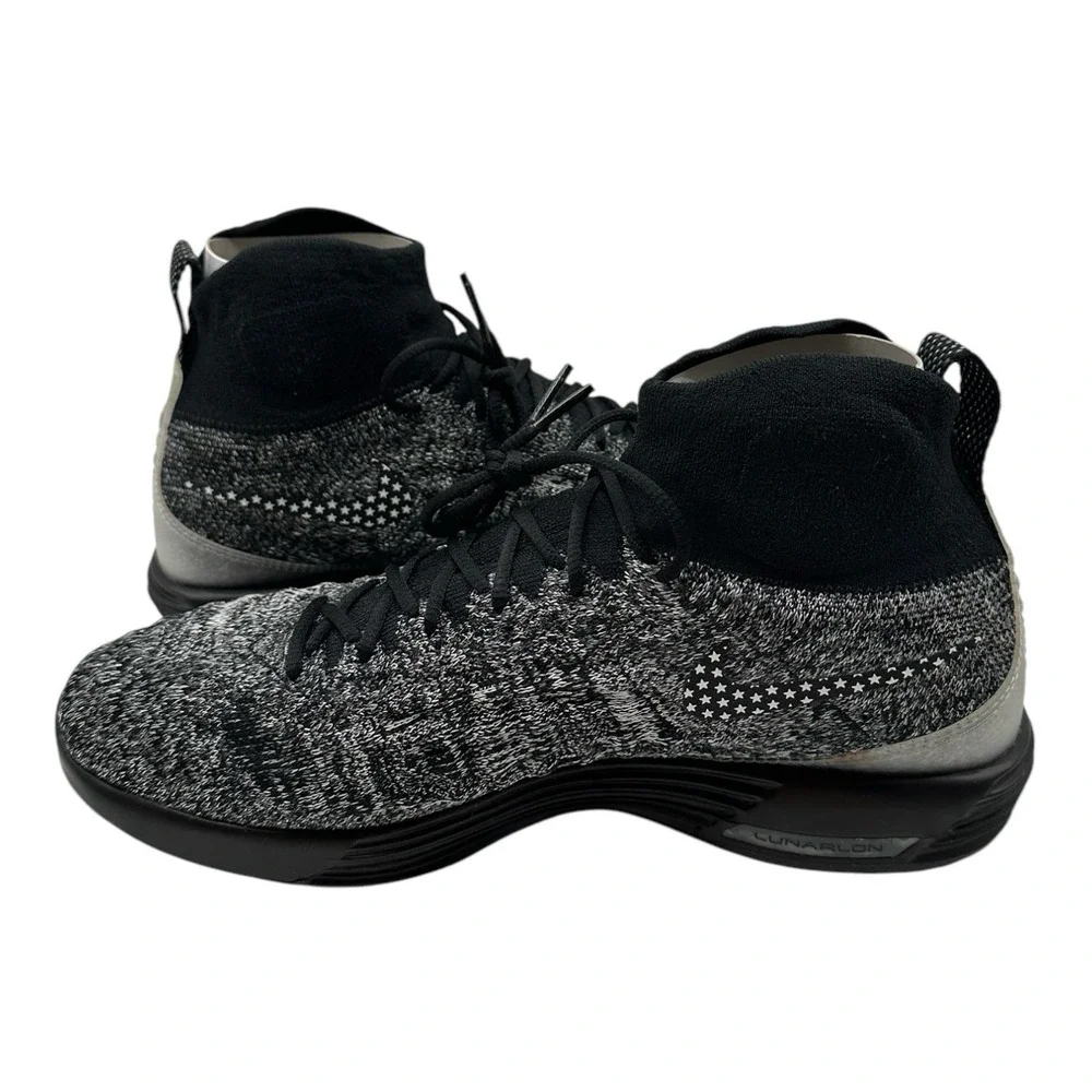 Nike Lunar Magista II Flyknit FC Shoes Mens 9 Black White Sneakers 876385-001‎